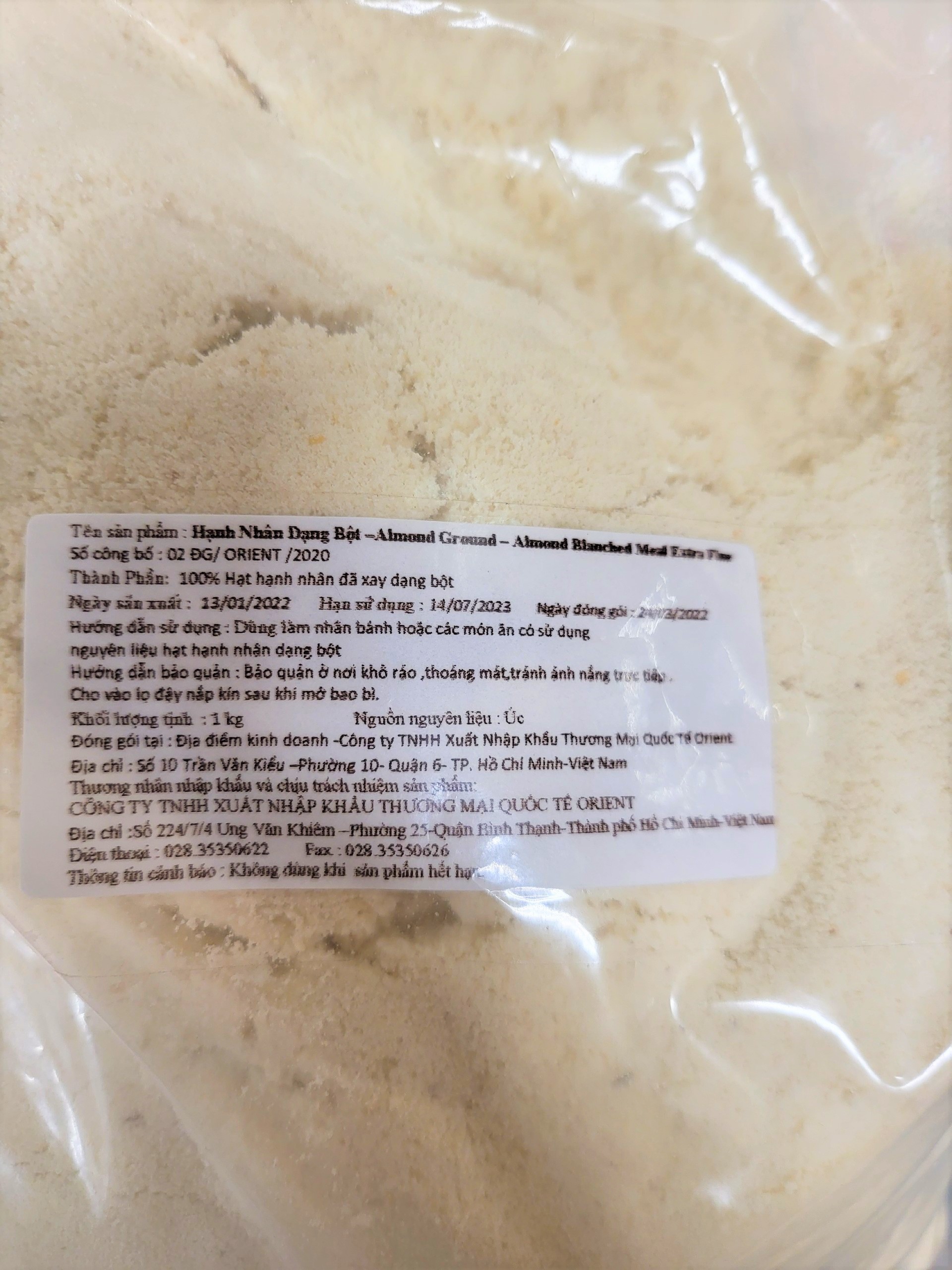 [TÚI 1Kg] BỘT HẠNH NHÂN [Australia] ORIENT Almond Ground