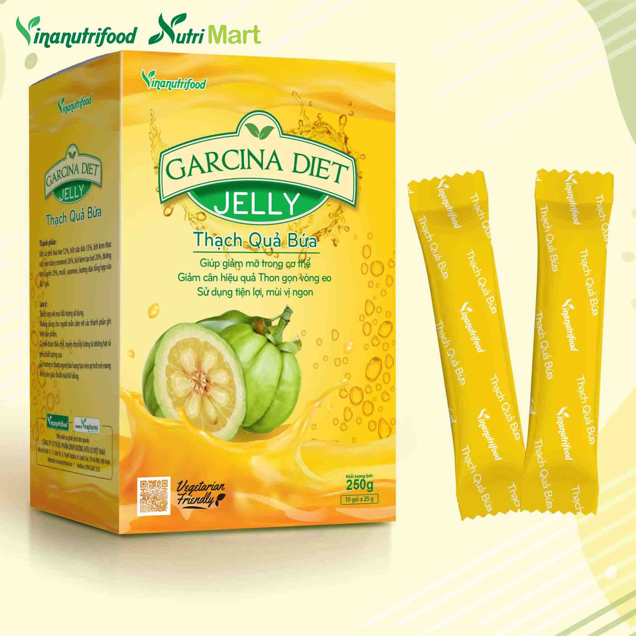 Thạch Quả Bứa Giảm Cân Vinanutrifood dành cho mọi lứa tuổi, người muốn ăn kiêng, giảm cân, người béo phì tăng cường quá trình trao đổi chất, giảm chuyển hóa năng lượng thành chất béo, hỗ trợ tiêu hóa