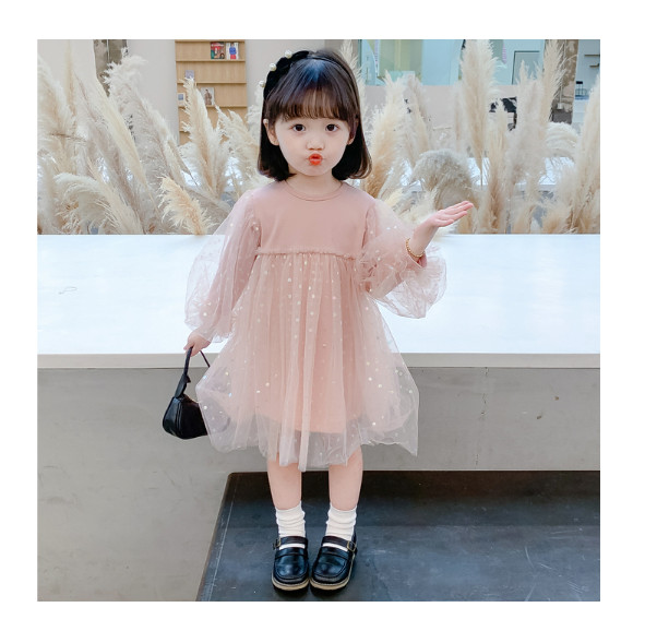 [Tặng kẹp tóc xinh ][Ảnh thật] Váy thu đông len tăm tay bồng ren xinh yêu cho bé gái