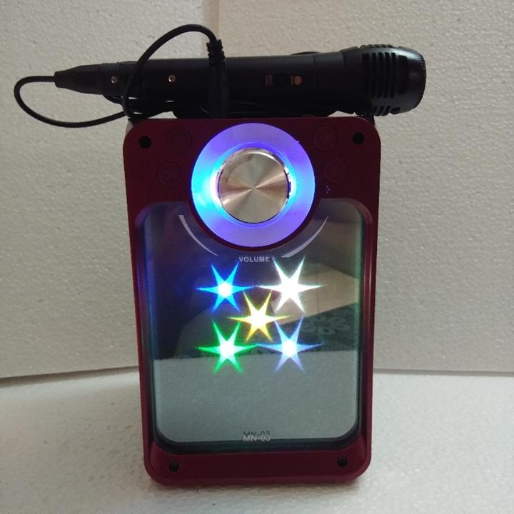 Loa bluetooth hát karaoke MN-03 âm thanh hay sống động có đèn led rất đẹp