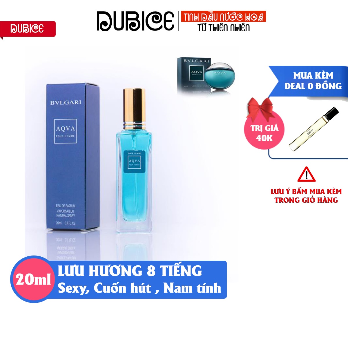 Nước hoa nam 5D 20ml Aqva chiết mini hàng cao cấp thơm lâu