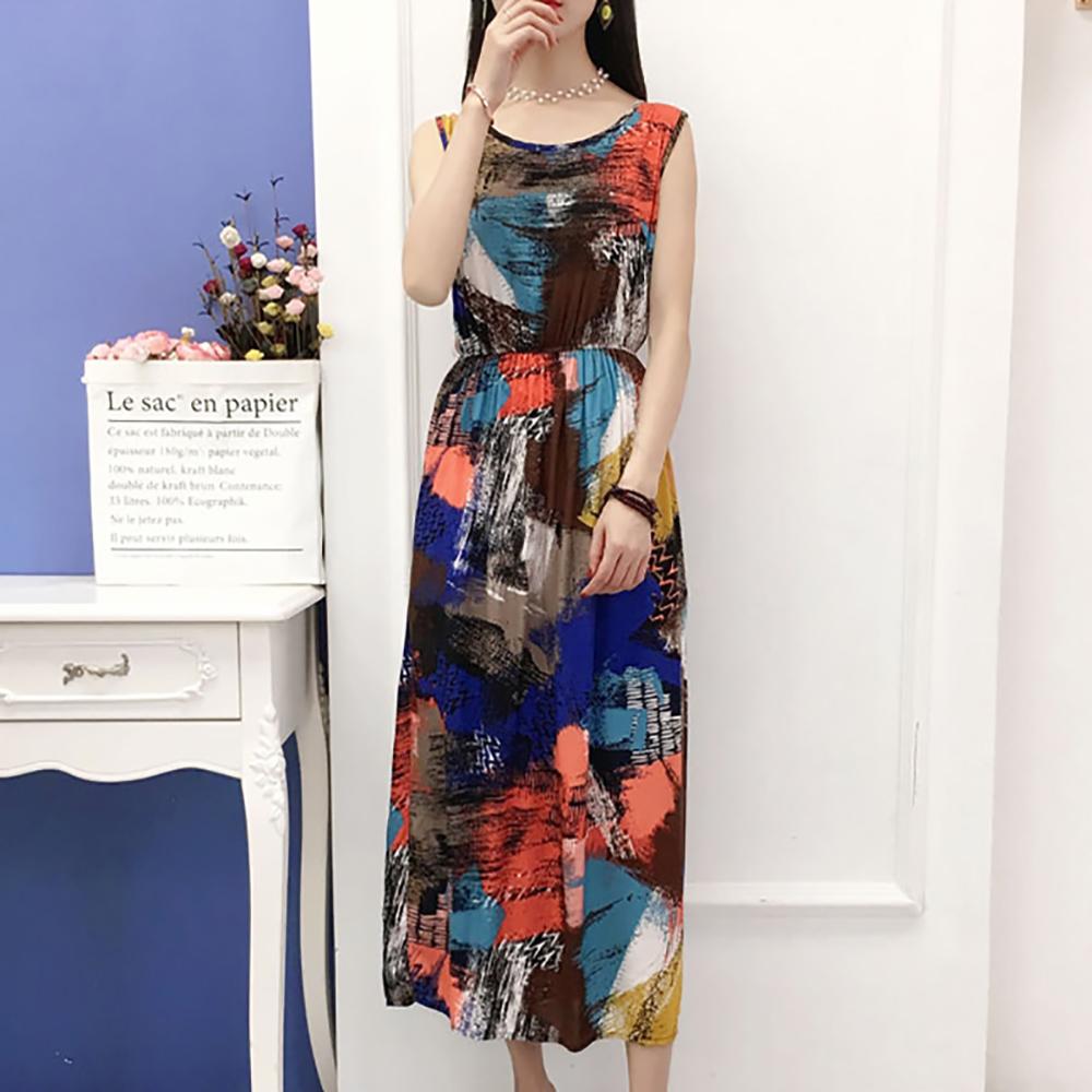 Váy đầm tone cotton maxi dài dạo chơi, đi biển - Mã 66
