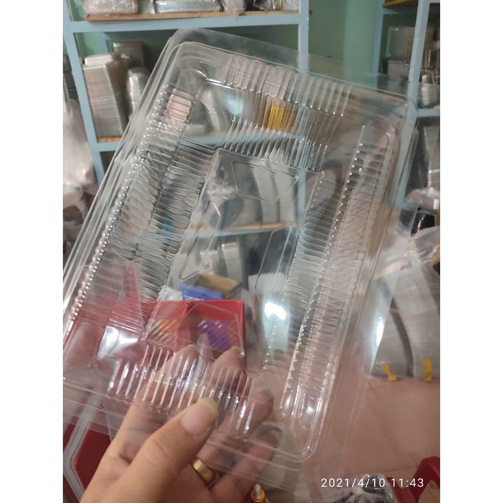 100 hộp nhựa dài đựng thực phẩm 1 kg kích thước 22 x 15 x 5.5 cm