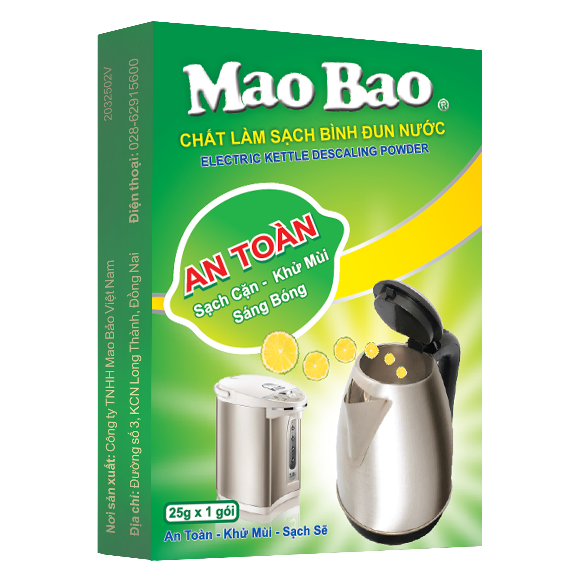 Chất làm sạch cặn, khử mùi bình đun nước mao bao 25g x1 gói