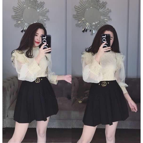 Chân váy xếp ly chất liệu Umi