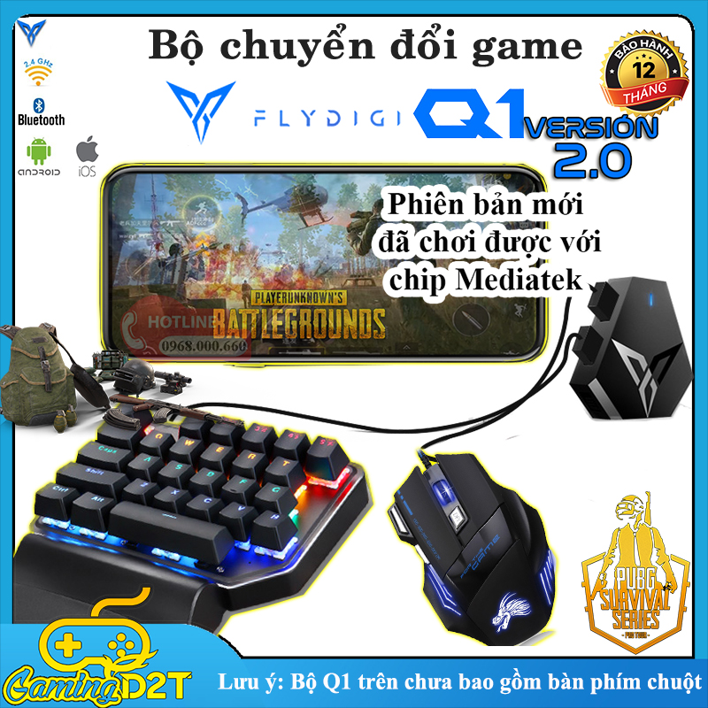 [Phiên bản mới ]Bộ chuyển đổi game Flydigi Q1 chơi game PUBG ROS Free Fire và các game FPS kháccông nghệ Flymapping chơi trực tiếp từ AppStore không band acc