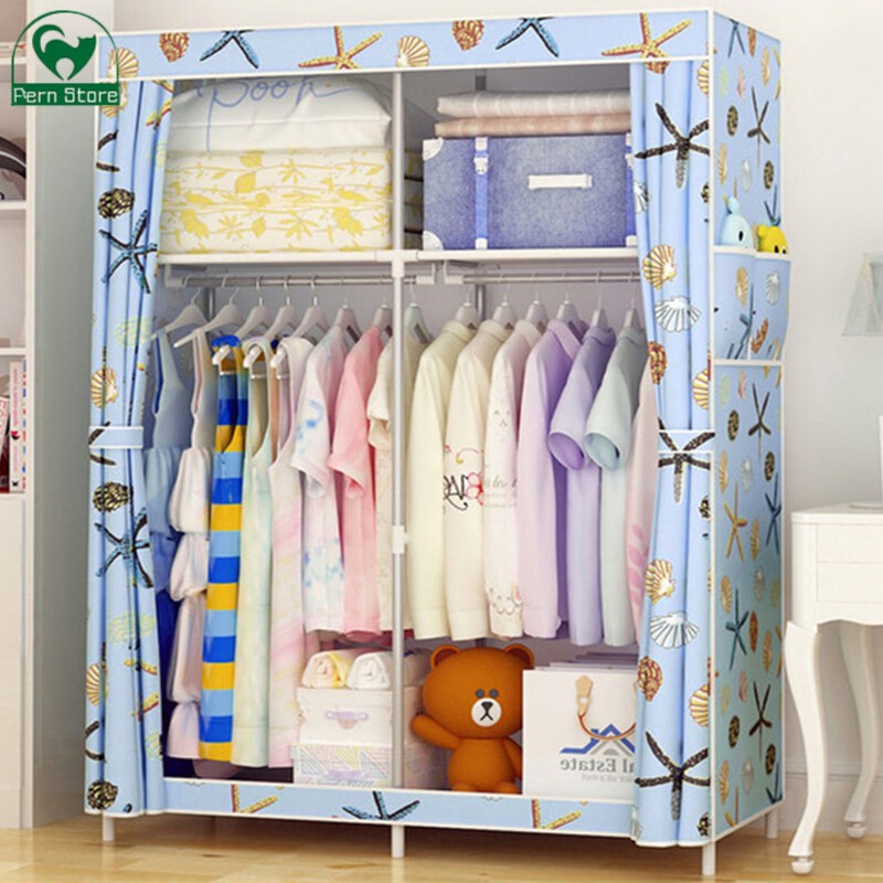 FS tủ đựng quần áo, tủ đựng quần áo lớn, vải chống thấm, tủ đựng quần áo vải Tủ vải 170CM Tủ vải Tủ vải nhiều lớp Tủ đựng quần áo Tủ đơn có sức chứa lớn Đa chức năng Tủ quần áo vải 130 cm / 105 cm