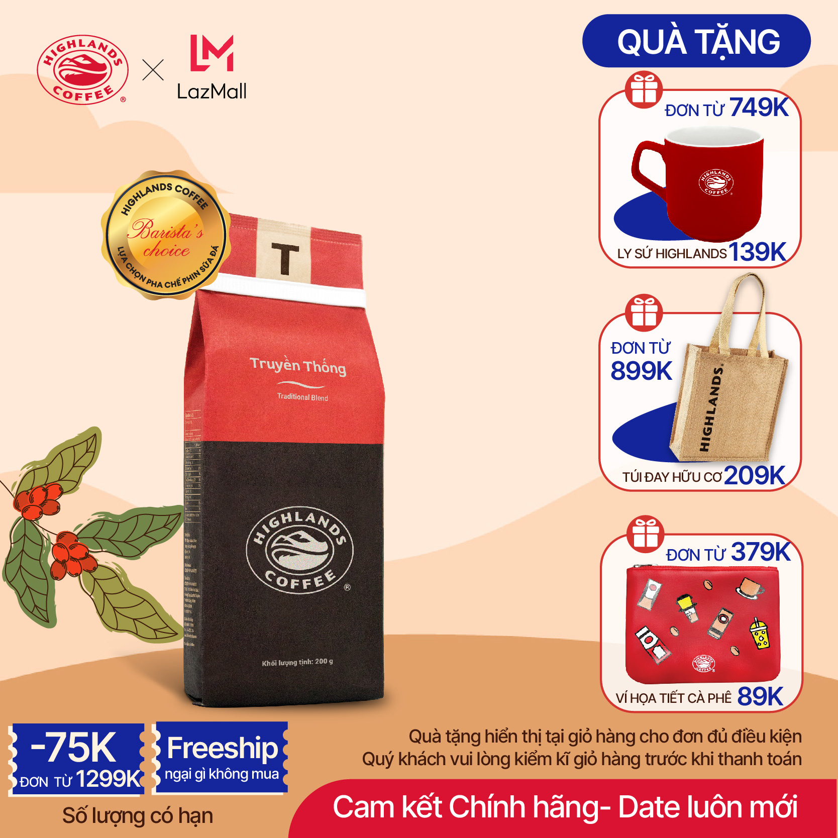 Cà phê rang xay Truyền Thống Highlands Coffee 200g