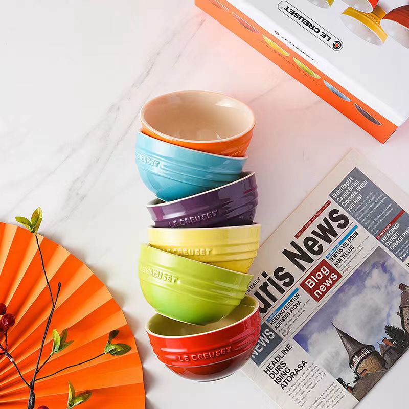 France LE CREUSET stoneware 12/15cm multifunctional soup noodle rice bowl fruit salad large bowl tableware home