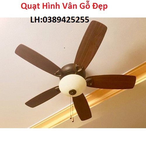 Quạt trần trang trí 5 cánh vân ghỗ sang trọng