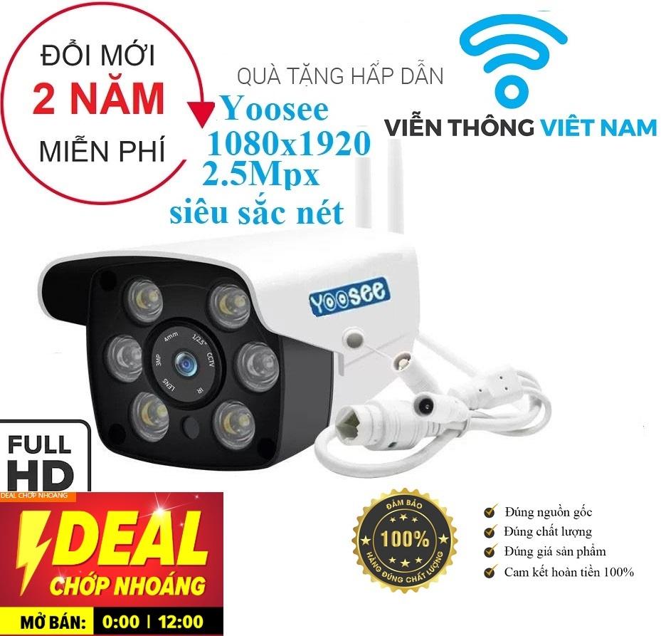 [CÓ MẦU BAN ĐÊM TANG KEM THE 128GB GIA 400K ]camera wifi 2.0 ngoài trời - trong nhà camera yoosee 2.0 Mpx full hd 1080p - hỗ trợ 2 đèn hồng ngoại và 4 đèn LED - CAMERA CỐ ĐỊNH