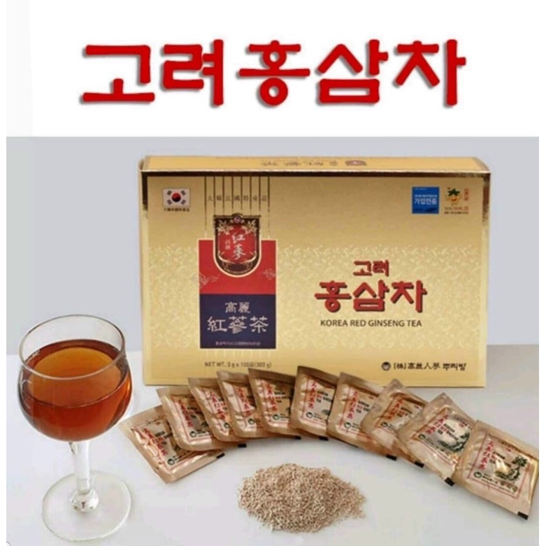 [Chính Hãng] Trà Hồng Sâm Hàn Quốc Korea Red Ginseng Tea hộp (3g x 100 gói)