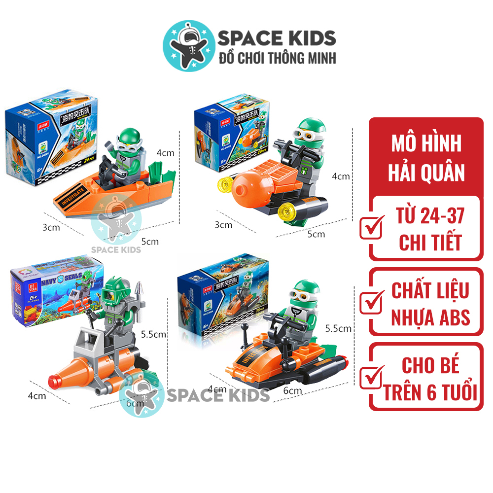 Đồ chơi trẻ em lắp ráp mô hình minifigures chủ đề Hải quân từ 24 đến 37 chi tiết chất liệu nhựa ABS cho bé tư duy phát triển trí tuệ
