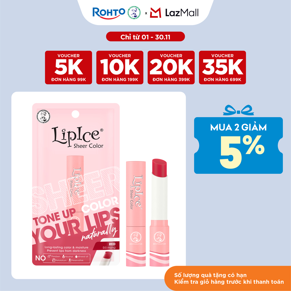 Son dưỡng có màu hiệu chỉnh sắc môi Lipice Sheer Color 2.4g