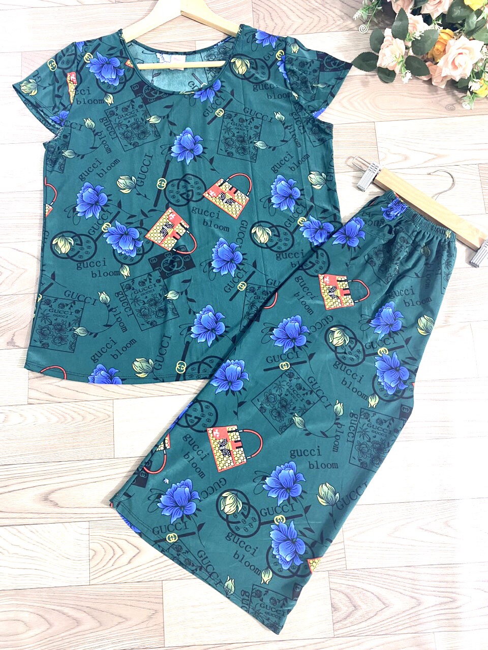 Combo 3 bộ lửng ống rộng thun lạnh thái, 2 túi quần.