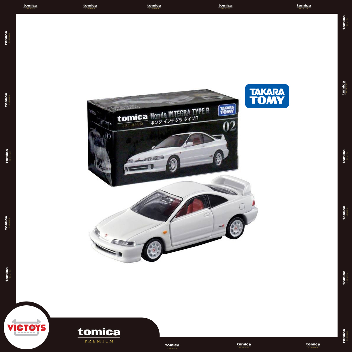 Xe mô hình Tomica Premium Số 02 Honda INTEGRA TYPE R, thương hiệu Nhật Bản, Full Box - Victoys
