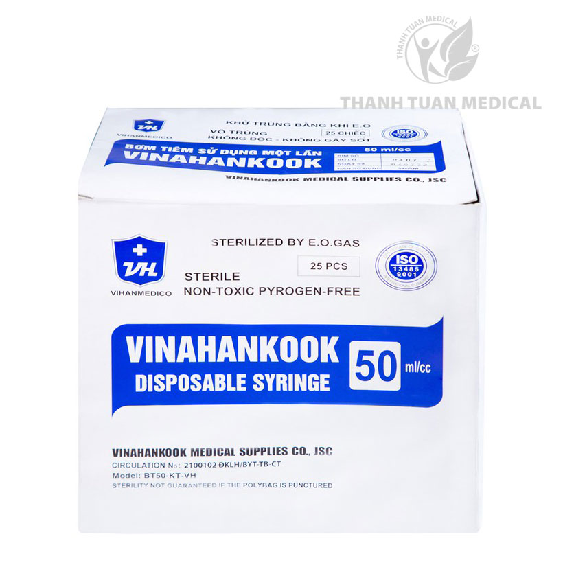 Bơm Tiêm Sử Dụng Một Lần Vinahankook Loại 50ml/cc