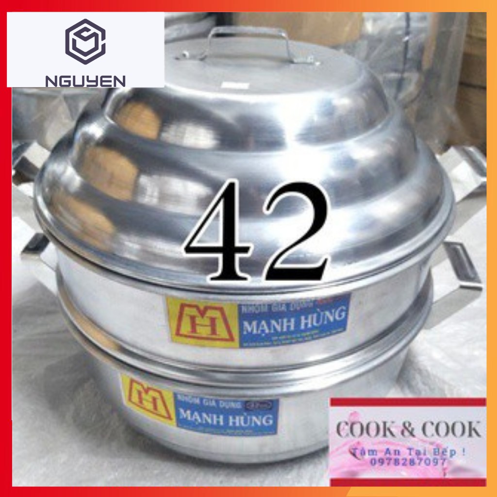 Xửng hấp nhôm mạnh hùng size 30-60cm - hấp bánh bao/ hải sản/rau củ