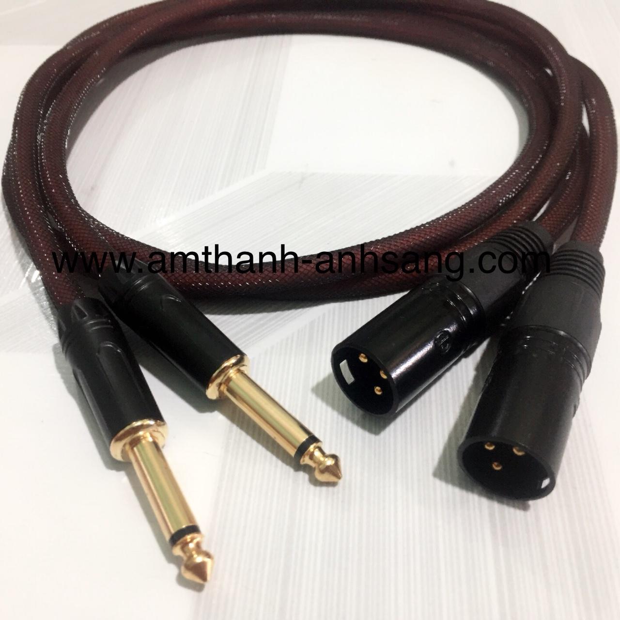 Dây tín hiệu âm thanh canon đực ra 6 ly 02 dây thiết bị âm thanh, dây rắc âm thanh