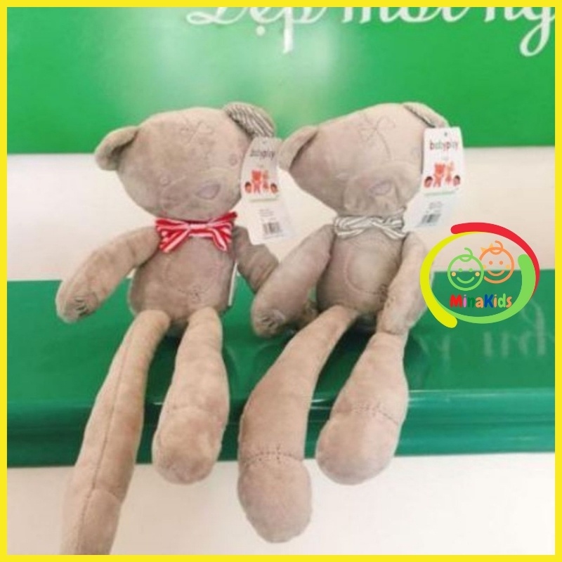 Thú bông ôm ngủ cho bé gấu bông xám chất đẹp mịn an toàn mama papa minakids tb07