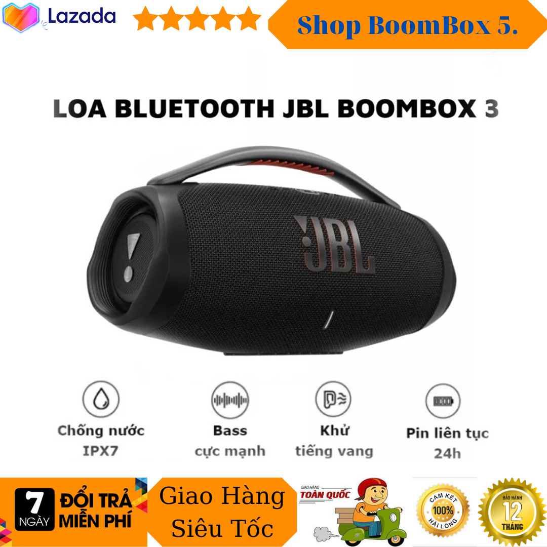 Loa Bluetooth JBL Boombox 3 , IPX7, Pin 24h, 60W (AC) Loa JBL Boombox 3 không dây tiện lợi, âm thanh bùng nổ Chất Lượng, Giá Tốt 2022 Loa Bluetooth JBL Giá rẻ, Chính Hãng, Pin trâu, Kháng nước . Bảo Hành 12 Tháng