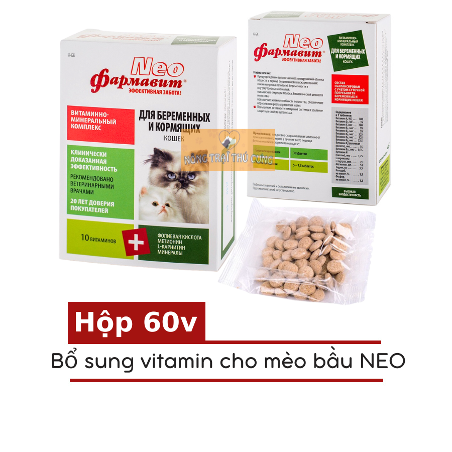 Vitamin Cho Mèo Bầu NEO 60 Viên Nhập Nga - Nông Trại Thú Cưng
