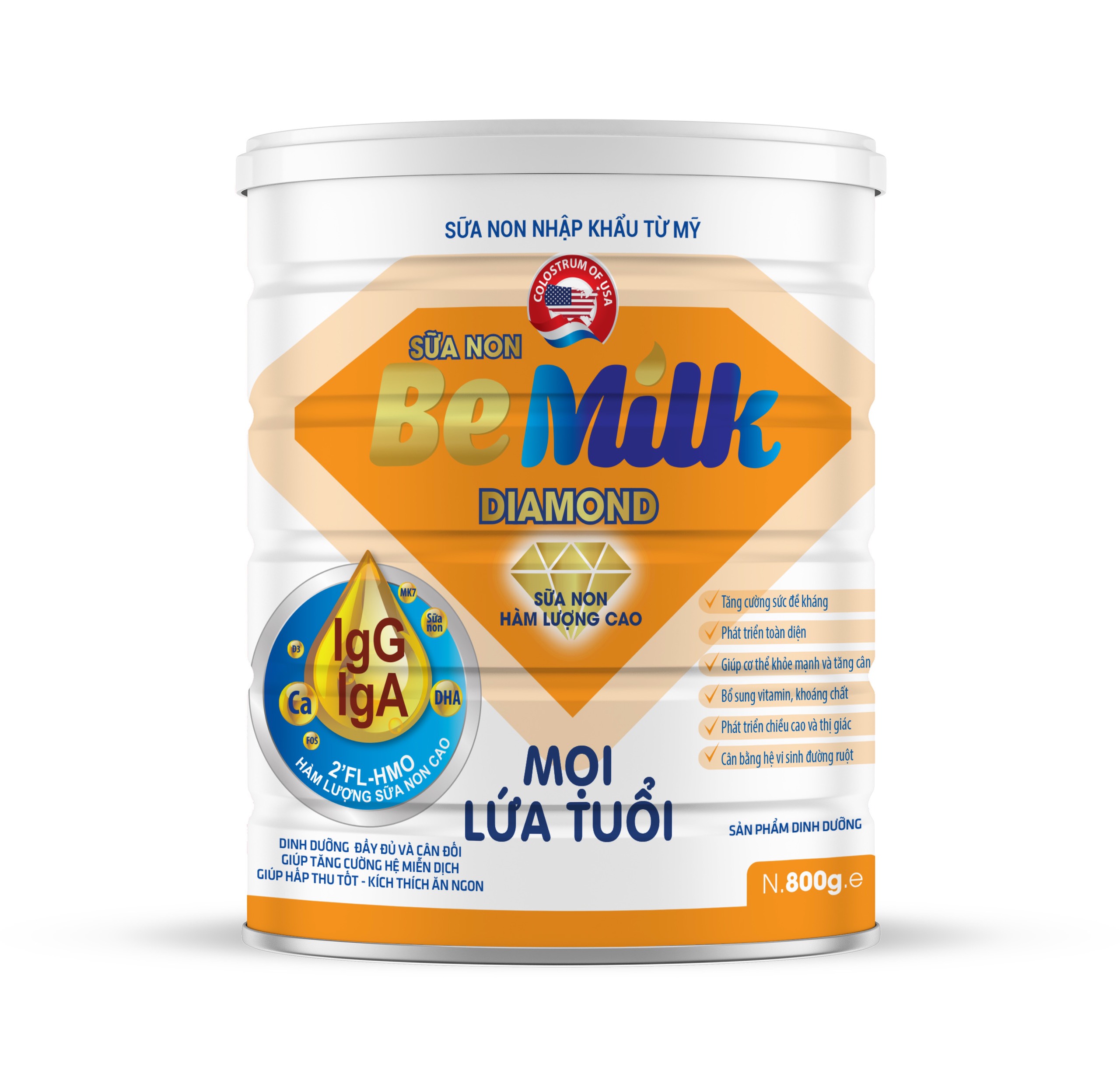 Sữa non be milk care diamond 800gr