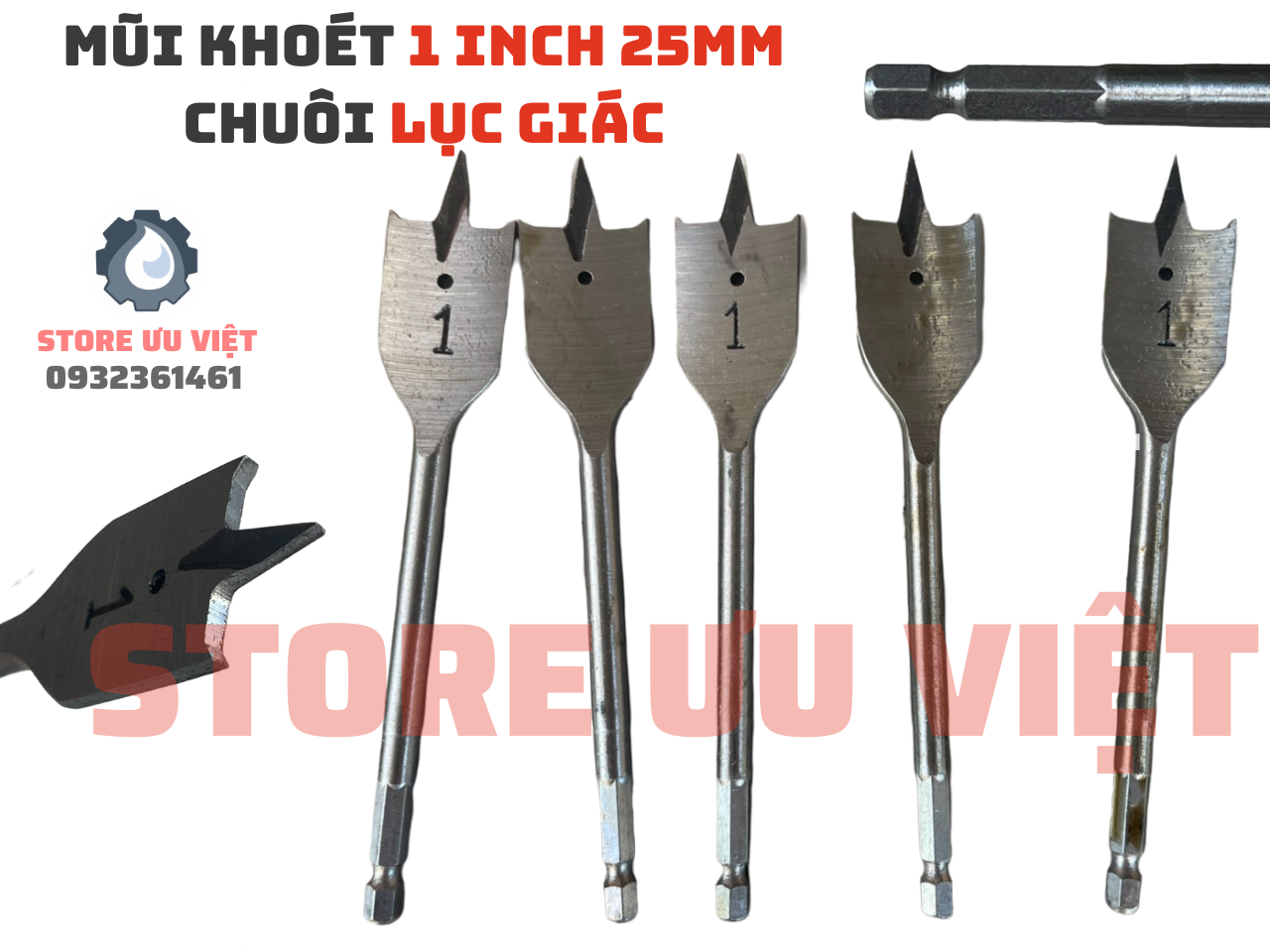 Mũi khoét gỗ đuôi cá lục giác khoét lỗ 1inch 25mm giá tốt