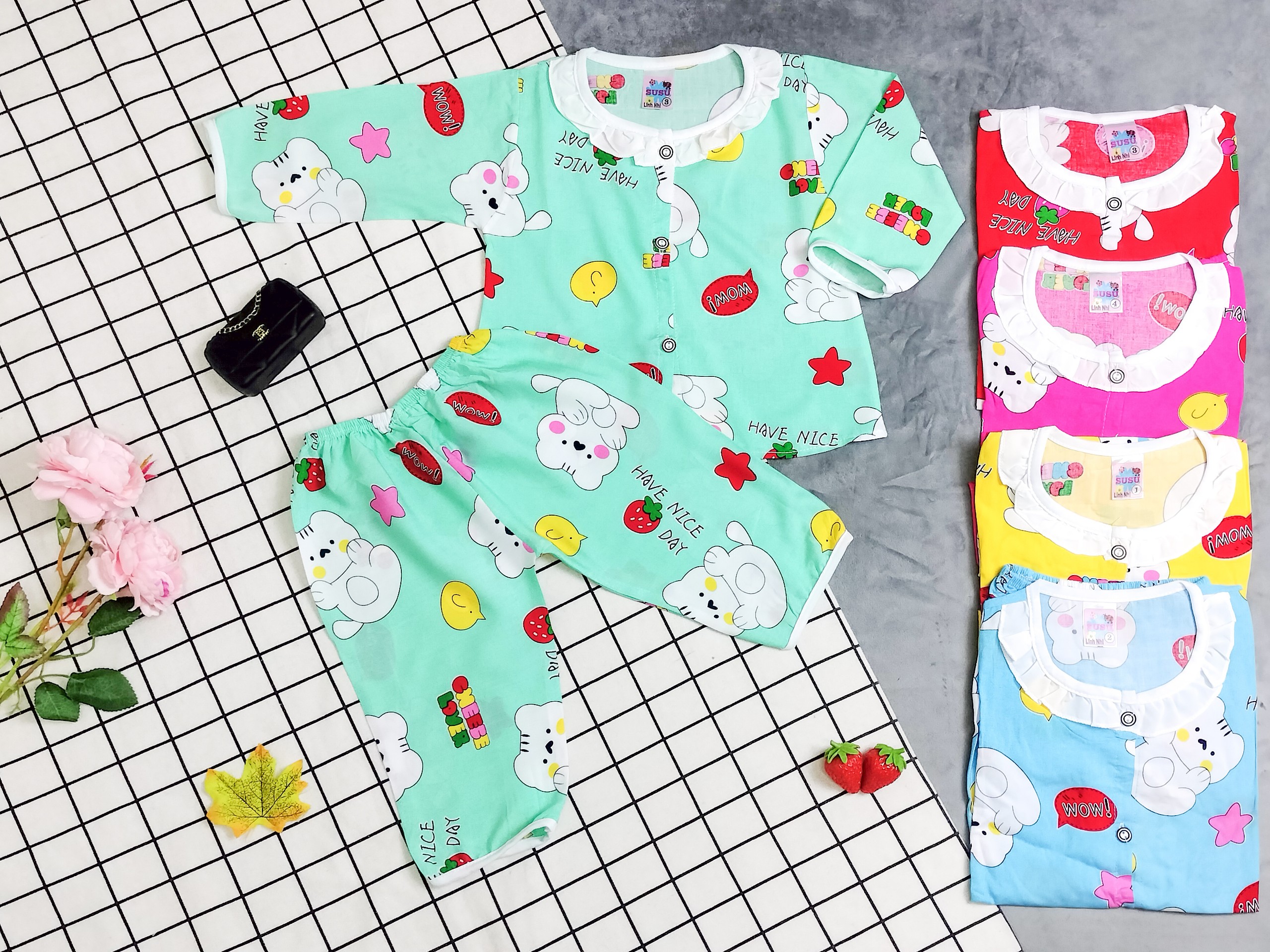 Bộ tole dài bé gái (6-16kg) (giao màu ngẫu nhiên)