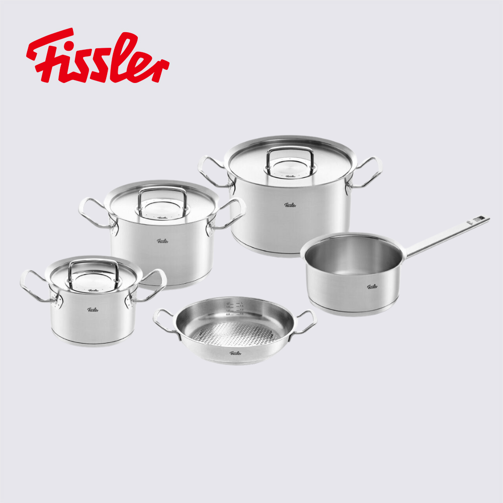 [Nhập LAZADA2025 giảm 15% tối đa 250K] [Trả góp 0%] Bộ nồi Fissler Original Profi 5 món có quánh và chảo tay cầm