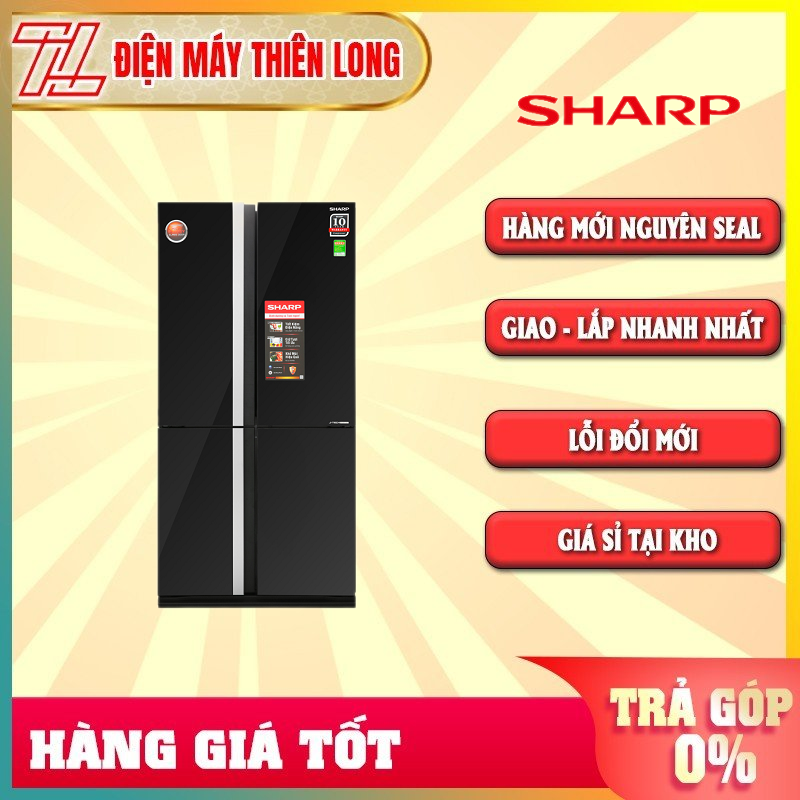 Tủ lạnh Sharp Inverter 605 lít SJ-FX688VG-BK Mẫu 2019 - HÀNG CHÍNH HÃNG - TRẢ GÓP 0% - GIAO TOÀN QUỐC - NGOÀI HCM TÍNH PHÍ