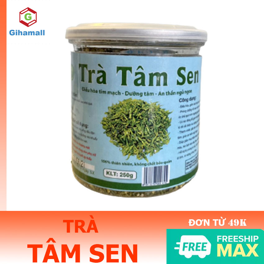 [HCM]Trà Tâm Sen Sao Than - Gihamall - Thanh nhiệt giải độc cơ thể dưỡng huyết dưỡng tâm giúp an thần ngủ ngon- Hộp 250g