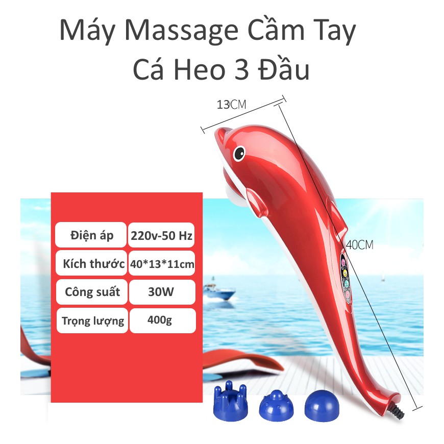 Máy massage cá heo cao cấp Tốt - Máy mát xa cá heo cải tiến mới Máy massage cầm tay cá heoMáy massage cầm tay cá heo Dolphincông dụng tuyệt vời của máy massage cá heo