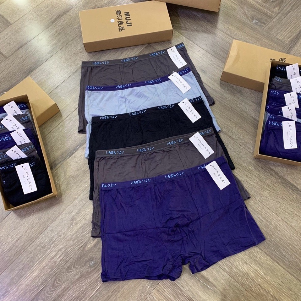Hộp 5 Quần sịp boxer xuất Nhật Sịp đùi trơn