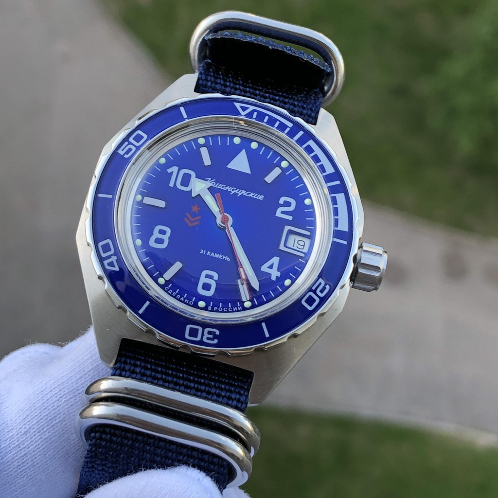 Đồng hồ nam Vostok máy cơ tự động Automatic, size mặt 42, chống nước tốt 20 ATM. Đồng hồ Nga Vostok Komandirskie 650853