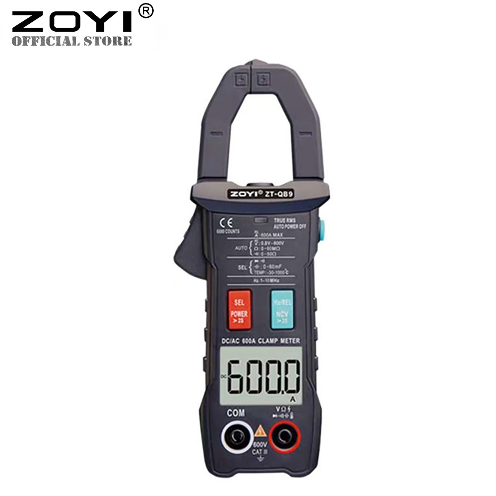 Đồng Hồ Đo Điện Vạn Năng Ampe Kìm Điện Tử Zoyi Zt-QB9, Đồng Hồ Đo Điện Đa Năng Cao Cấp Đo Điện Trở Cách Điện, Điện Áp AC DC, Kiểm Tra Tụ Điện, Dò Điện NVC, Đo Điện Dung, Nhiệt Độ - Hàng Chính Hãng Bảo Hành 12 Tháng