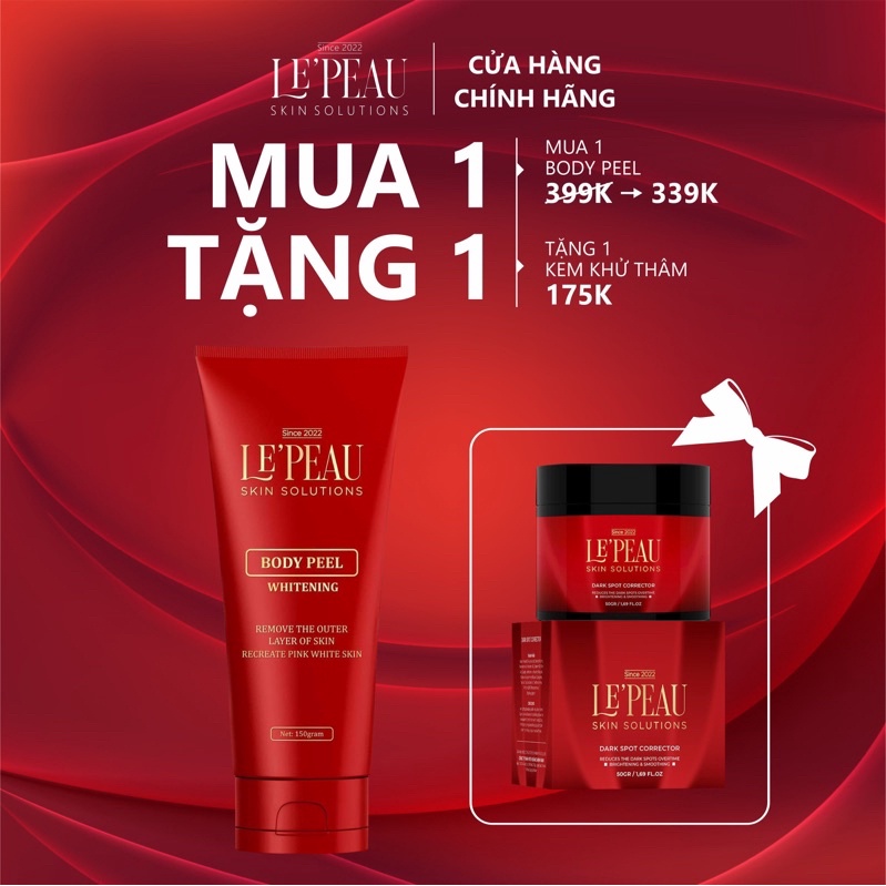  Kem Giảm Thâm Nách Thâm Mông Đầu Gối Khuỷu Tay Peel Da Body Retinol LE'PEAU giúp loại bỏ tế bào chết cơ thể 150ml 