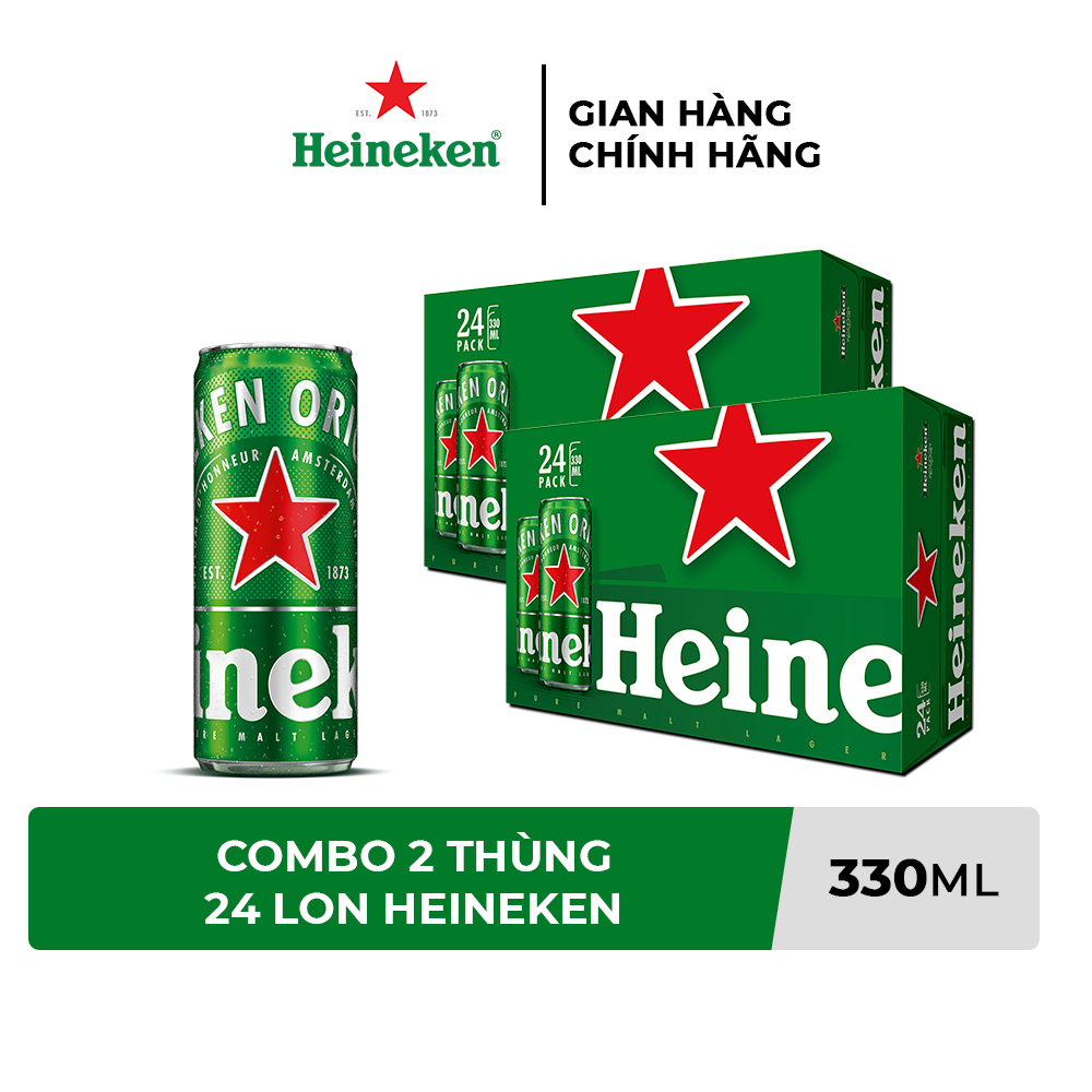 Combo 2 Thùng 24 lon bia Heineken 330ml/lon