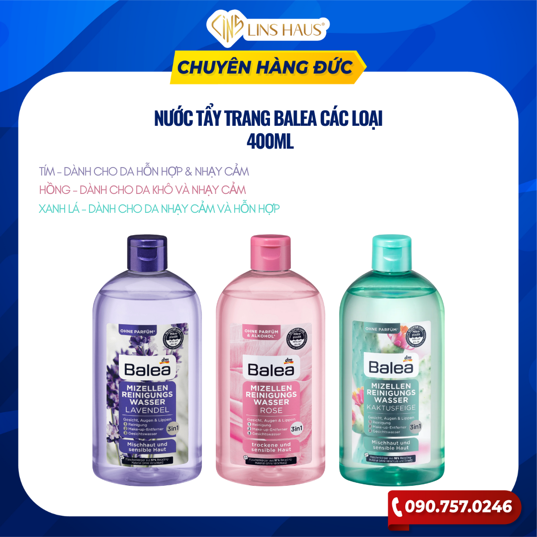 Nước tẩy trang Balea 3in1 400ml LinsHaus