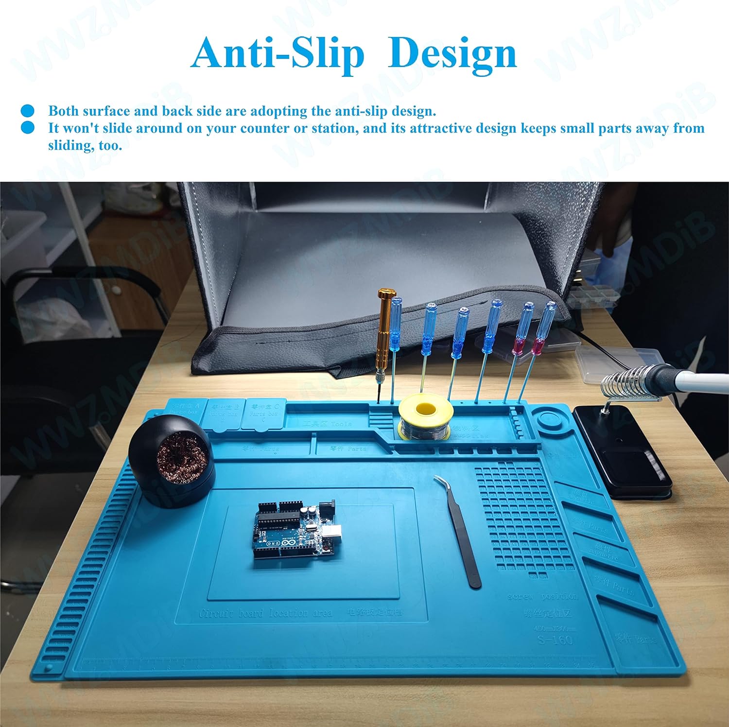 Tấm lót dụng cụ sửa chữa điện thoại thảm silicon lót bàn sửa linh kiện điện tử máy tính đồng hồ laptop iphone