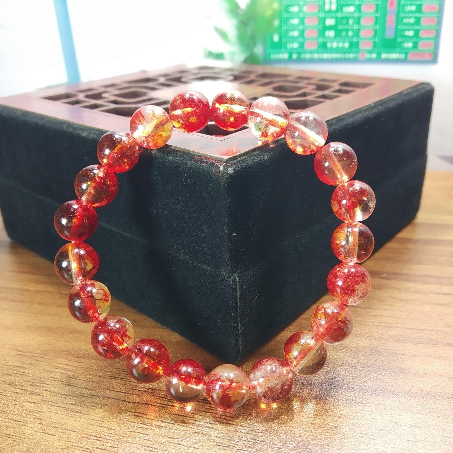 Vòng phong thủy - Vòng đá Thạch anh ưu linh đỏ 8ly