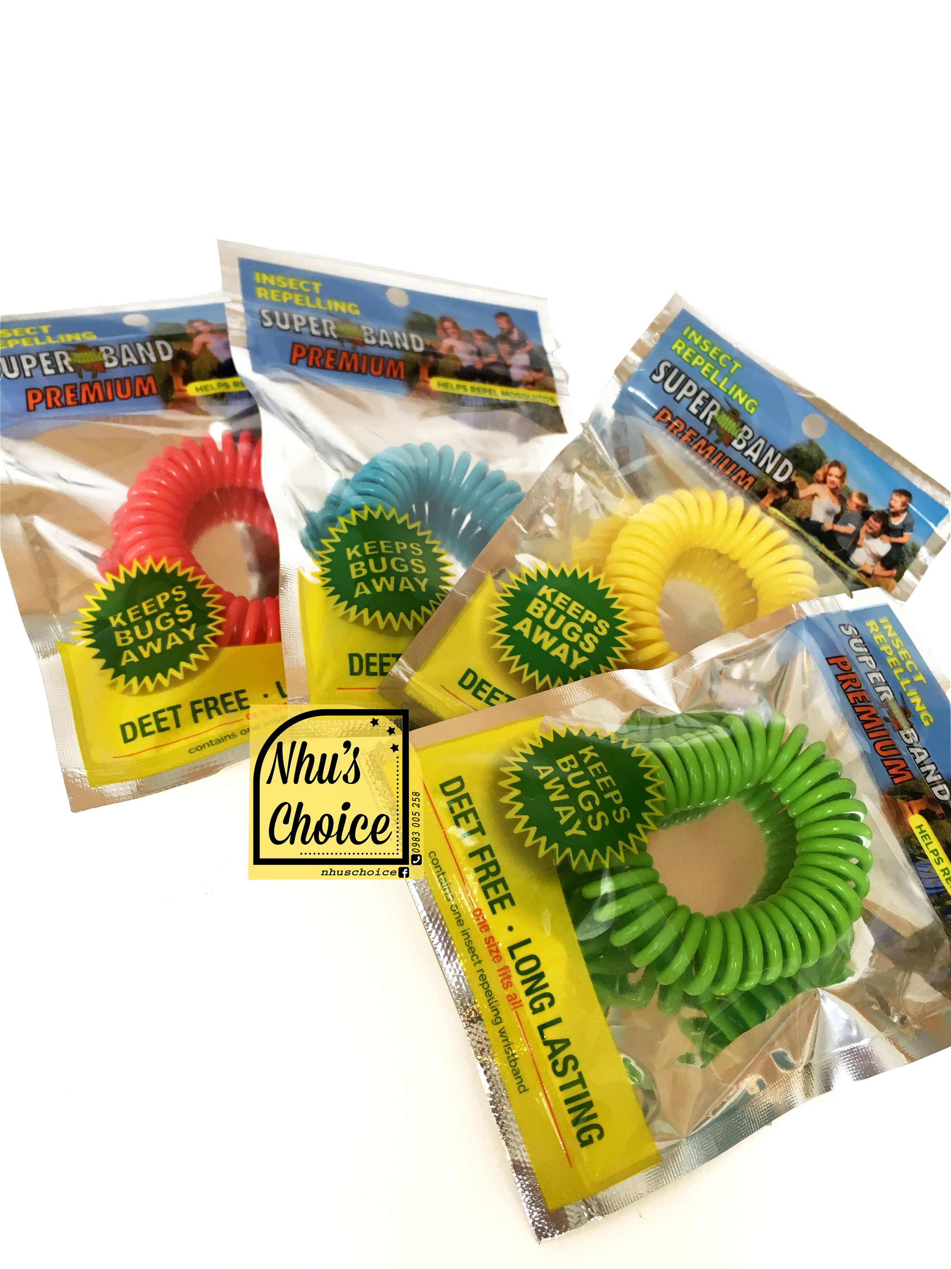 [HCM][Hàng Mỹ Nhus Choice] 5 Vòng đeo tay chống Muỗi số #1 tại Mỹ Superband Premium Insect Repellent Bracelet