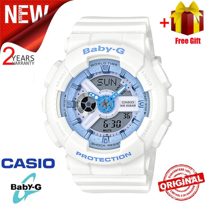Đồng Hồ Thể Thao Nữ Baby G BA110 Chính Hãng Hiển Thị Thời Gian Kép Đèn LED World Time Chống Nước Và Chống Nước Chống Sốc Đồng Hồ Đeo Tay Thể Thao Nữ Với BA-110-7A3 Bảo Hành 2 Năm - Pin trọn đời