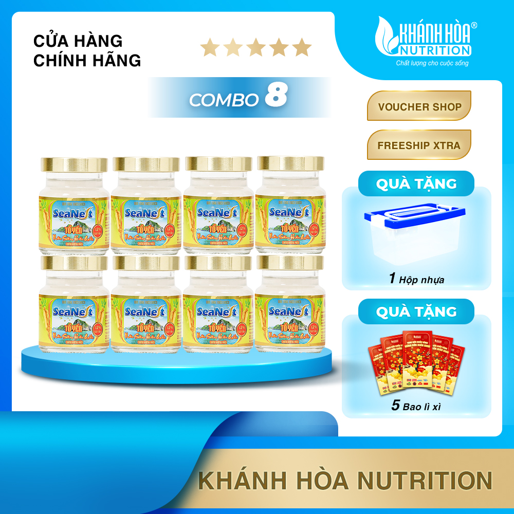 [TẶNG HỘP NHỰA] COMBO 8 Lọ Yến Sào 12% Tổ Yến Chưng Nhân Sâm Hàn Quốc SeaNest - Khánh Hòa Nutrition - 8 Lọ x 70 ML