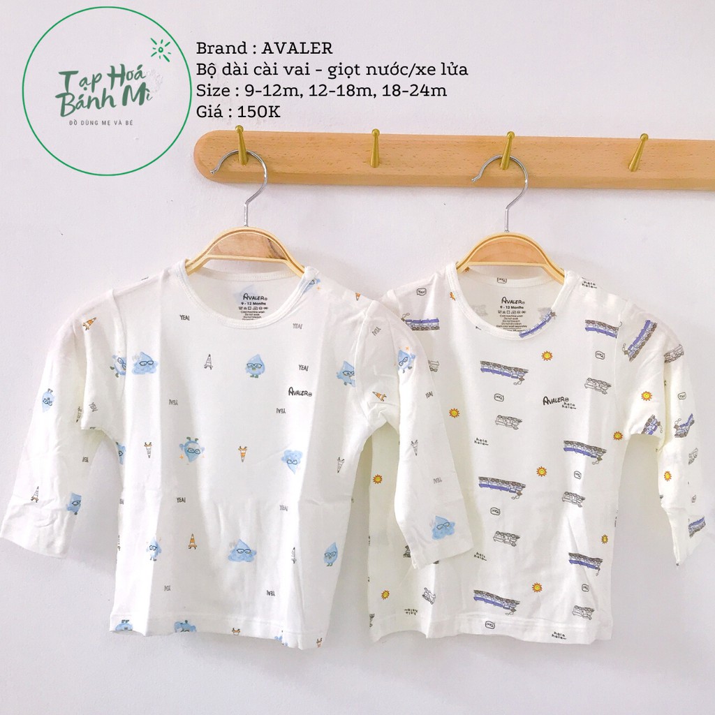 Bộ dài cài vai avaler - size 9-12m & 18-24m - 2 mẫu