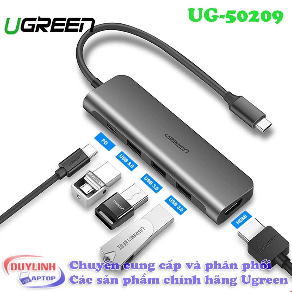 Cáp usb type c to hdmi,usb c, usb 3.0 chia 3 cổng ugreen 50209