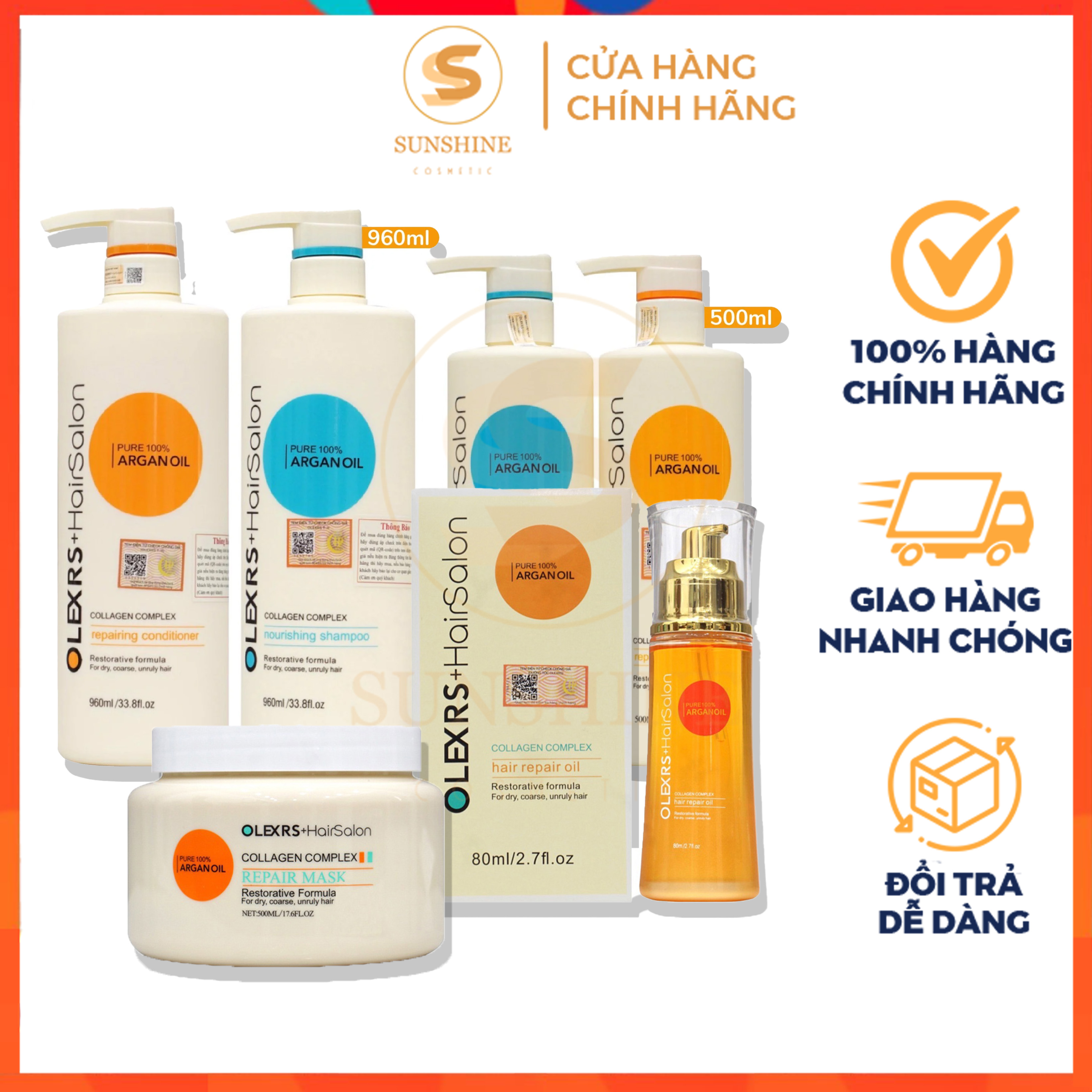 Dầu gội xả - ủ tóc - tinh dầu dưỡng tóc olexrs ⚡⚡mềm mượt và ngăn rụng tóc, phục hồi hư tổn tối đa