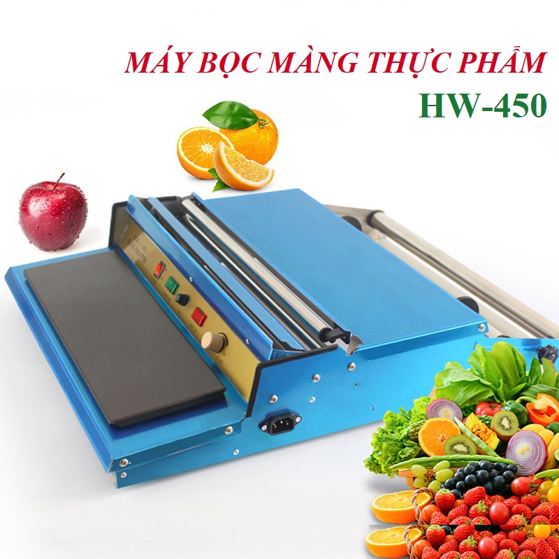 Máy bọc màng thực phẩm, Máy quấn màng thực phẩm HW-450, Máy đóng gói màng bọc 450