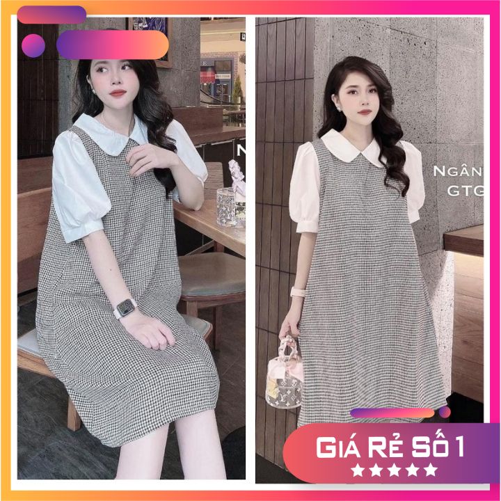 Đầm bầu,váy bầu xuông a kẻ sọc free size 42-70kg chất siêu mềm mịn