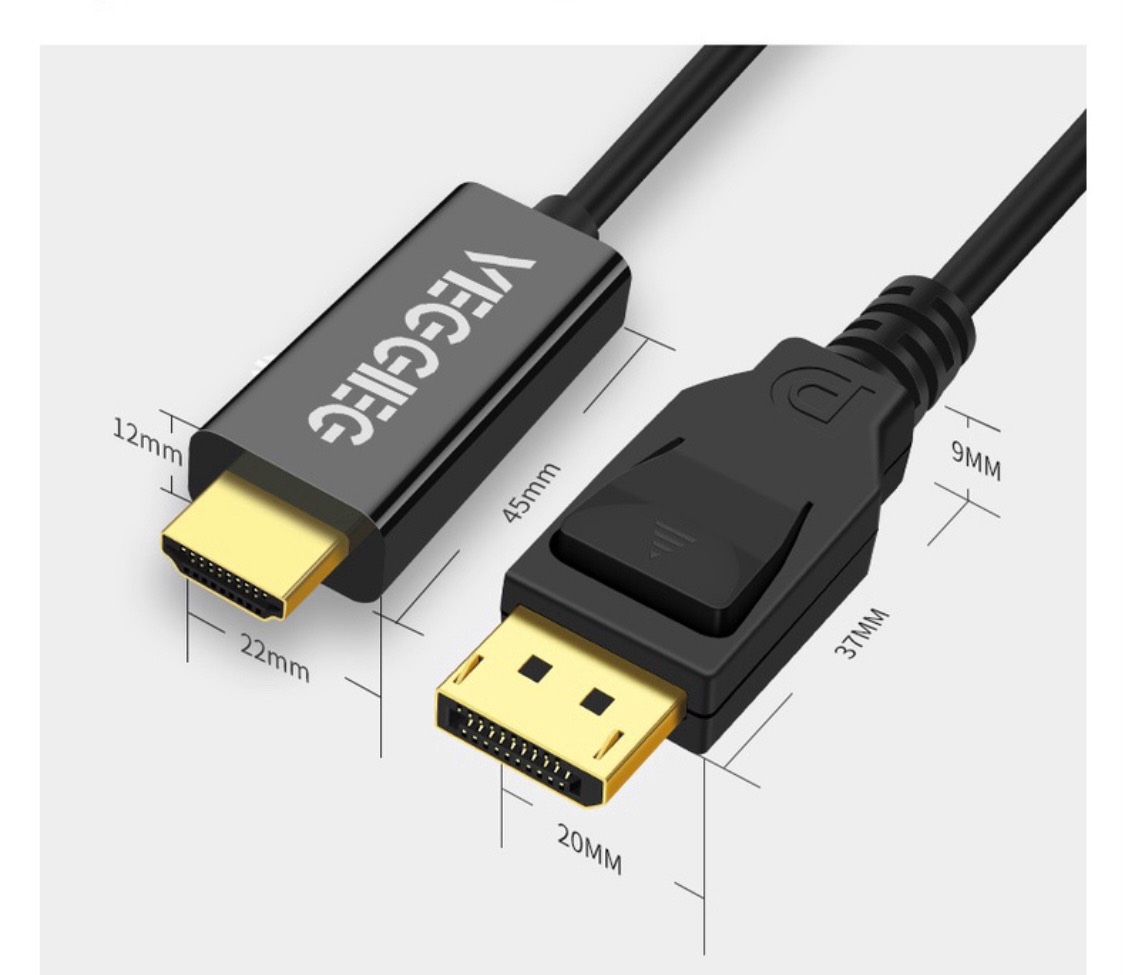 Cáp chuyển displayport sang hdmi chuẩn 4k veggieg - dp to hdmi